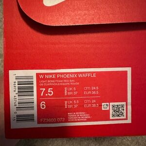 Nike Phoenix Waffle Fz3600072 Light Bone/Sail/Midnight Navy/Team Red Sz 7.5